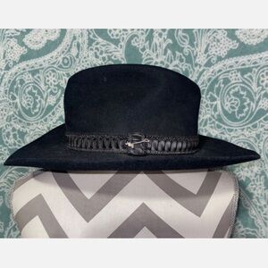 Vintage 1970s Stetson 3X Beaver Size 7 1/8 XXX Cowboy Hat Black Leather Band